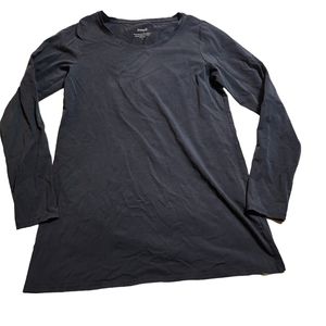 J. Jill Women’s Black Long-Sleeve Stretch Cotton Tee Size Small C49